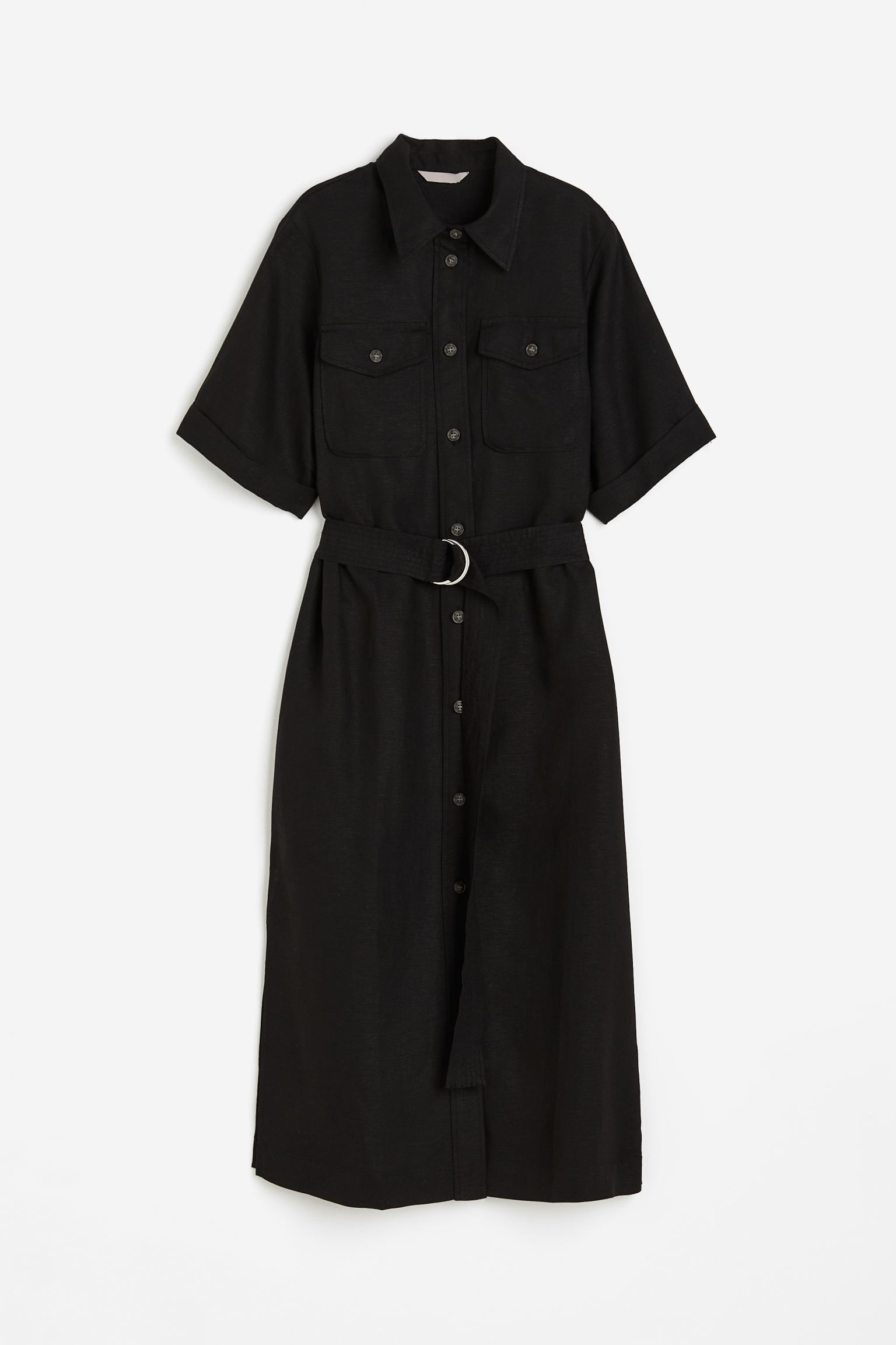

Linen-blend shirt dress