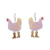Custom Environmentally Friendly Acrylic Earrings, Cartoon Color Hen-Shaped Earrings Earrings.