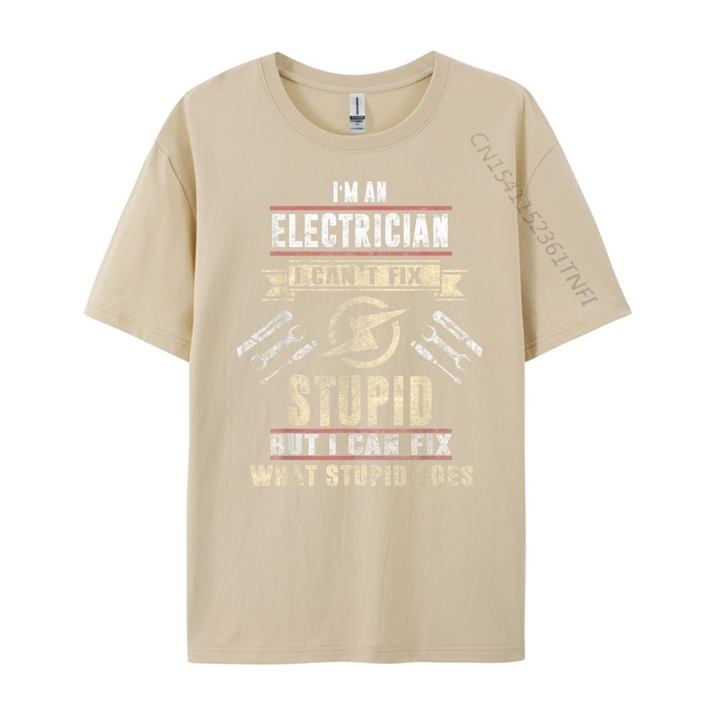 Ik ben Elektricien Ik Kan Domme Dingen Niet Repareren Grappig Elektricien Cadeau Vintage T-shirts Heren Herfst Nieuwjaar Paasdag