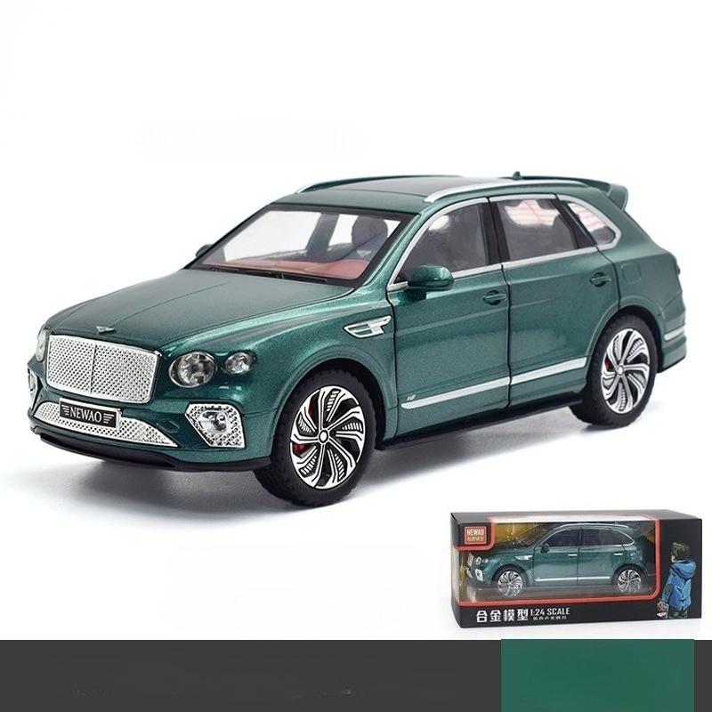 1:24 Bentayga SUV Alloy Luxy Car Model Diecast Metal Toy Vehicles Car Model High Simulation Sound and Light Collection Kids Gift