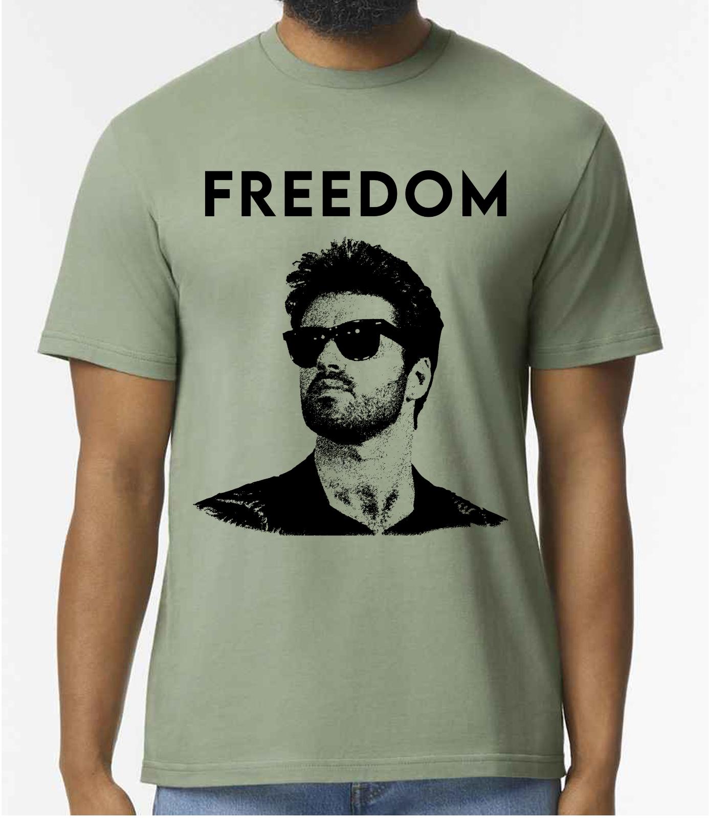 Футболка George Michael Freedom - Оливковая - Оригинальная унисекс футболка XXXL