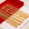 Gold Plated Alloy Chain Necklace Fadeproof Hypoallergenic Long Lasting Shine Dainty Thin Chain for Women Daily All-day Wear