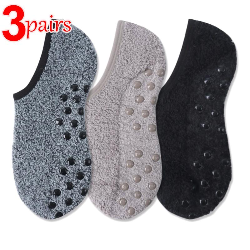 1/3 pary Miękkie Skarpetki z Polaru Koralowego Damskie Pogrubione Pluszowe Zimowe Ciepłe Kapcie Podłogowe do Spania Krótkie Skarpetki Niewidoczne Skarpetki Stopki