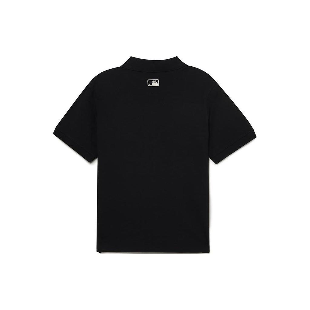 MLB SS23 New York Yankees Solid Color Brand Logo Embroidered Short Sleeve Polo Shirt Women Polo Shirts Black 3FPQB0433-50BKS