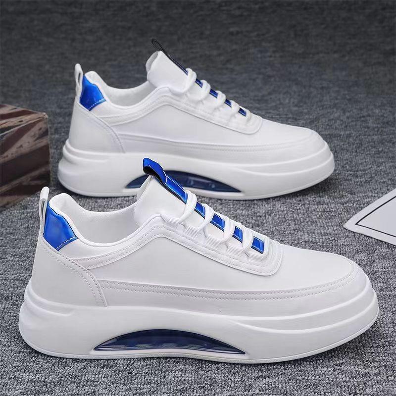 Fashion Platform Men's Casual Sneakers White High Quality Men Sports Shoes Pu Leather Shoes for Man  Air Cushion Board Tennis Shoes