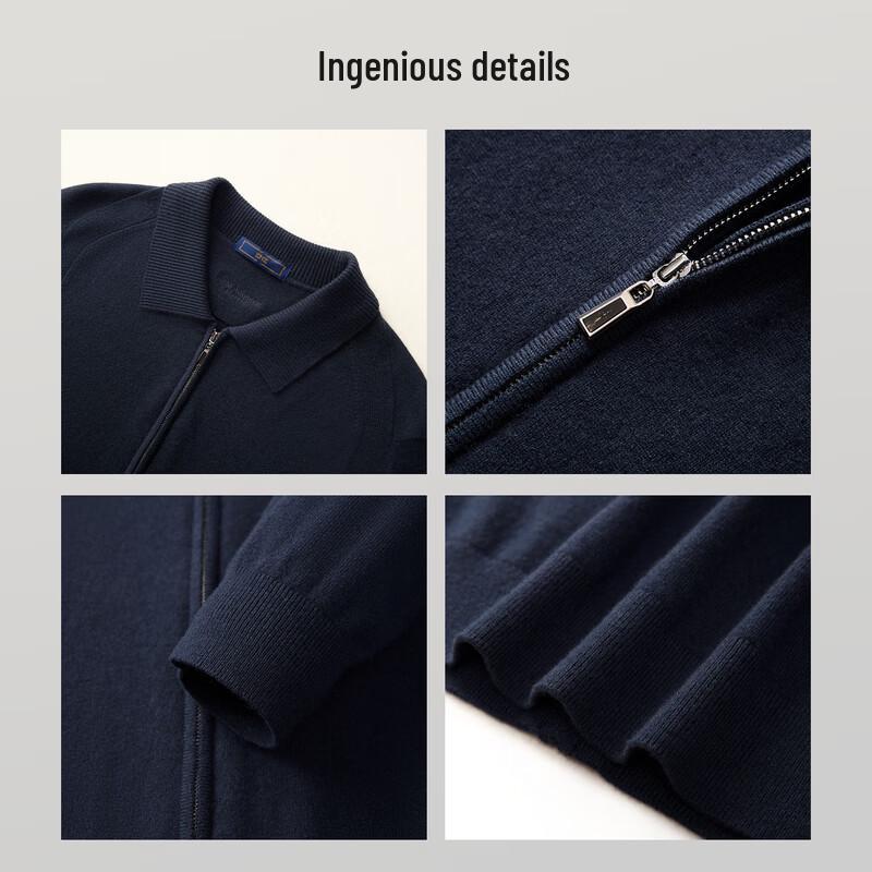 EMZ Men's Wool Blend Lapel Jacket