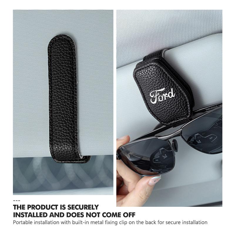 PPWE7 Car Sun Visor Glasses Holder Sunglasses Card Eyeglass Clip For Ford Focus Mk2 Mk3 Mk4 Fiesta Ranger Mondeo S-MAX Kuga