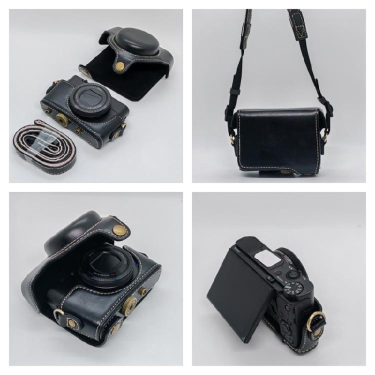 Borsa Retro Resistente all'Acqua in Pelle PU per Fotocamera RX100 con Esterno Antigraffio e Interno Morbido