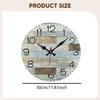 Wood Wall Clock Non Ticking Rustic Creative Arabic Numerals Hanging Decor for Bar Office