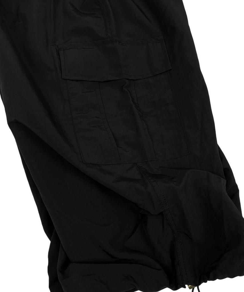 SK8ER ROCK Nylon Cargo Wide Long Half Pants Black