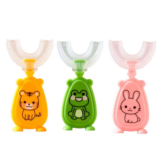 Convenient Baby Toothbrush Safe Use Silicone 360 Degree U-shaped Baby Tooth Brush for Daily Use