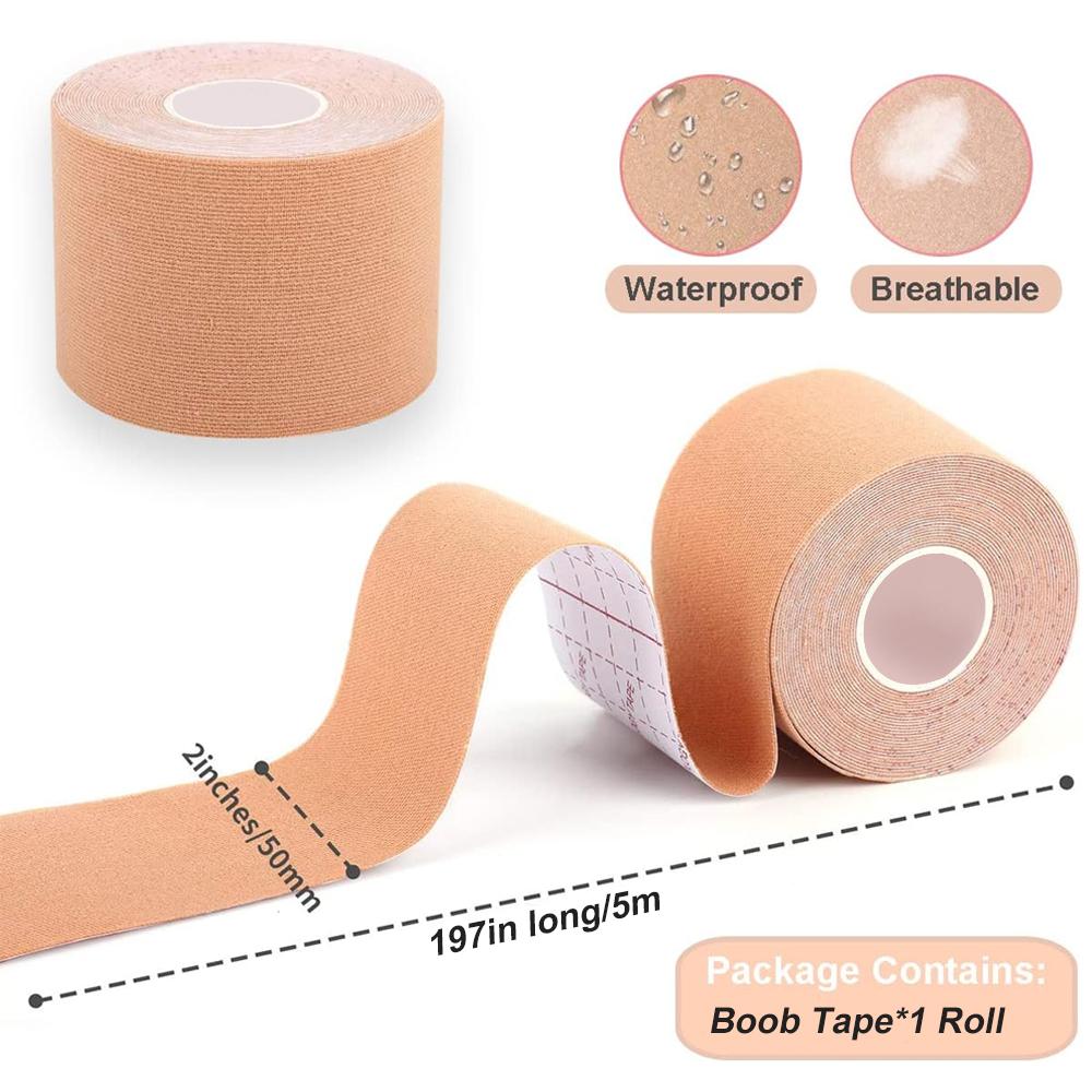 2-Pack Kinesiology Tape 5Cm X 5M Waterproof Hypoallergenic Athletic Tape For Muscle Pain Relief Joint Support