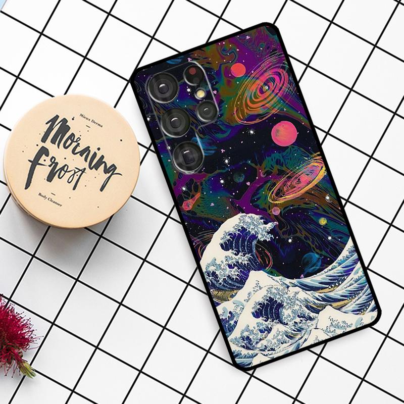 Moon Stars Space Case For Samsung Galaxy S25 Ultra S23 S22 S21 S20 S24 Ultra S9 S10 Plus S25 FE Phone Cover