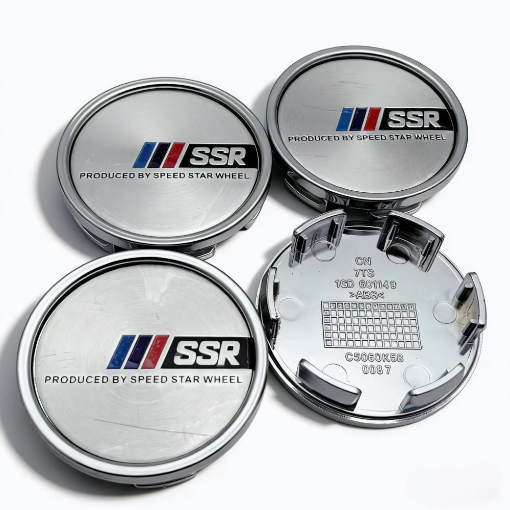 

4pcs/Set 58mm 53mm Car Wheel Center Caps With SSR Logo Emblem Badge Wheel Hubcaps Rim Center Dust Cover Replace Hub Accessories SSR Badge&4pcs K58 Wheel Caps