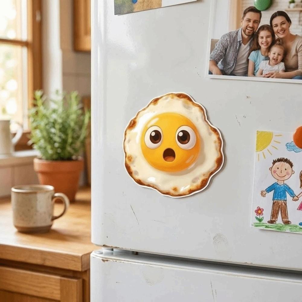 2D Flat Egg Fridge Magnet Simulation Magnetic Fridge Sticker Creative Acrylic Magnet  Kitchen