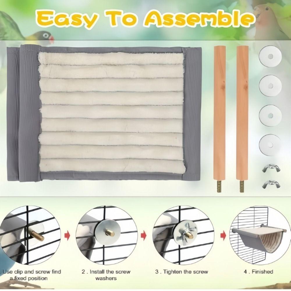 Fleece Bird Hanging Hammock Yellow Grey Hamster Hammock New Bird Cage Perch  Pet Habitat