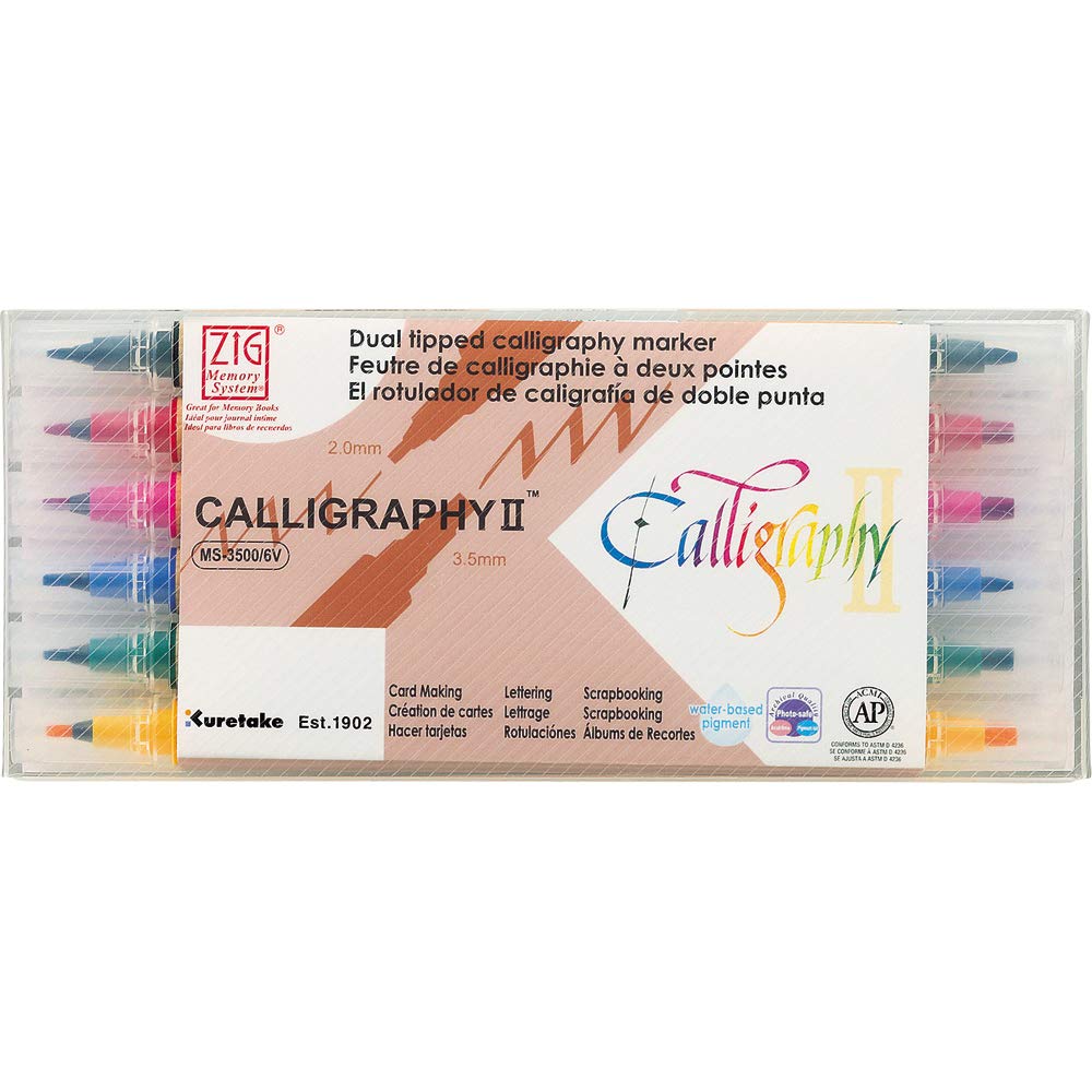 

Kuretake Pen ZIG MS Calligraphy II 6 Colors Water-based MS-3500/6V