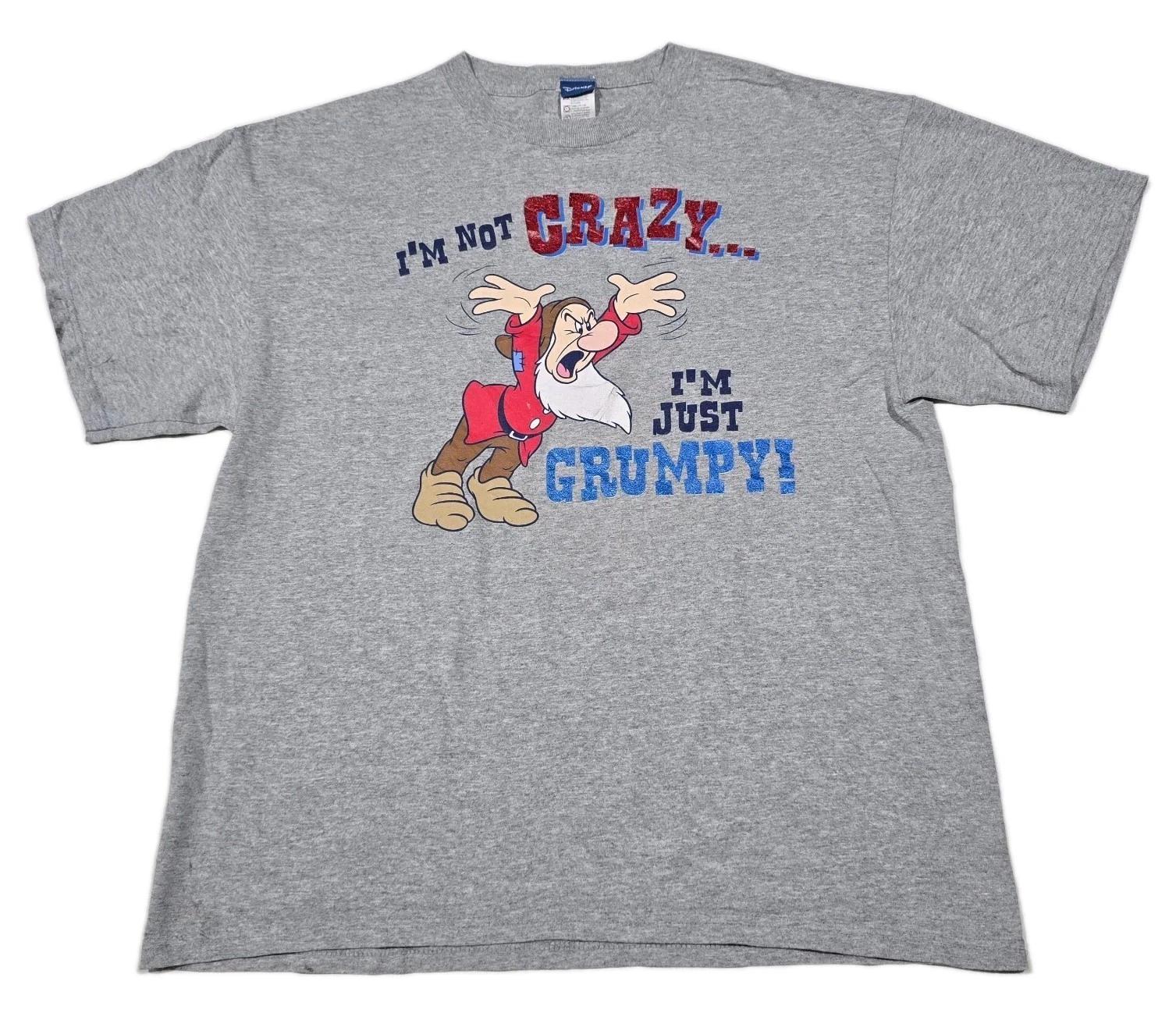 Vintage Grumpy T-shirt Mens Size L Large Grey Disney - Im Not Crazy Im Just 2XL