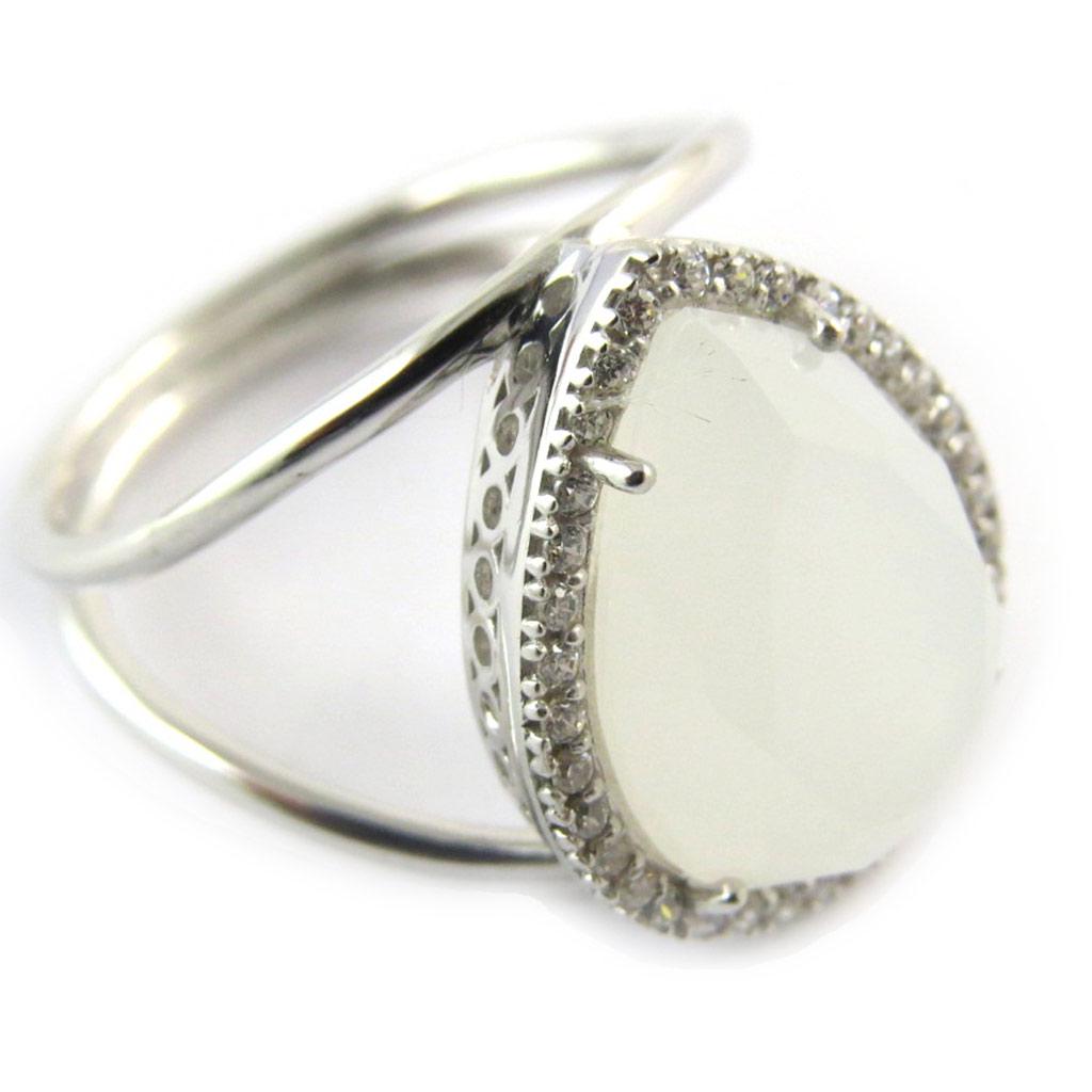 Inel de argint 'Sissi' alb