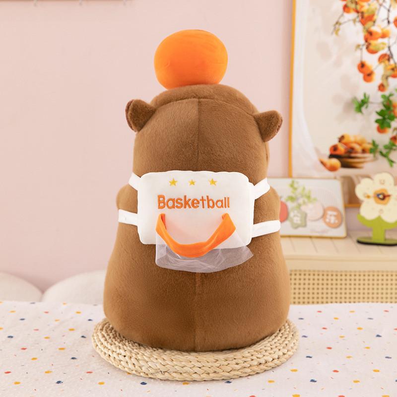 

Плюшевая мультяшная игрушка капибара, короткая, набивка ПП-хлопком, сувениры для кукол на день рождения Basket,25cm