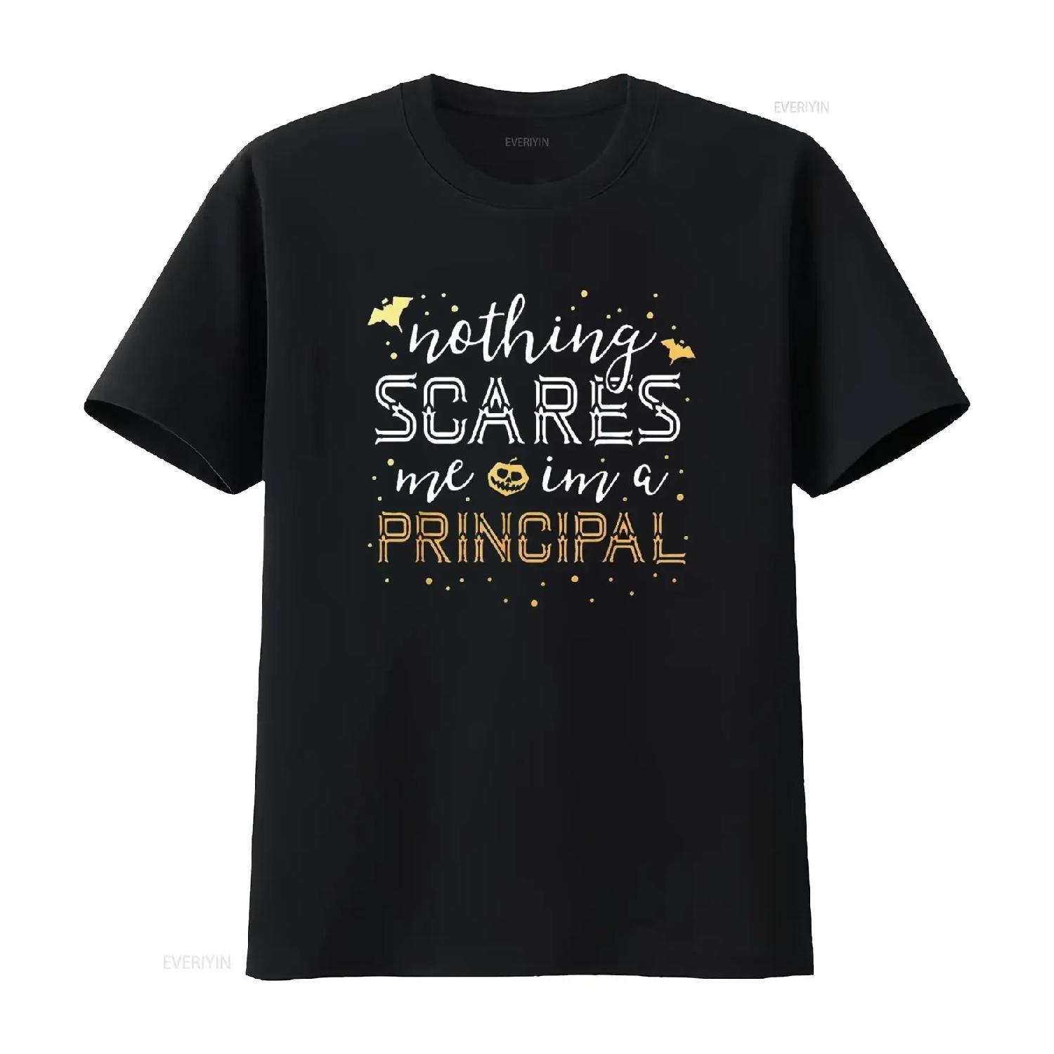 

Womens Nothing Scares Me I M A Principal Teacher Halloween School T Shirt Black Medium vintage Washed designer clothes Slightly S чёрный