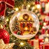 Builtin LED Christmas Ball Ornament Transparent Clear Acrylic Sphere  Office Celebration