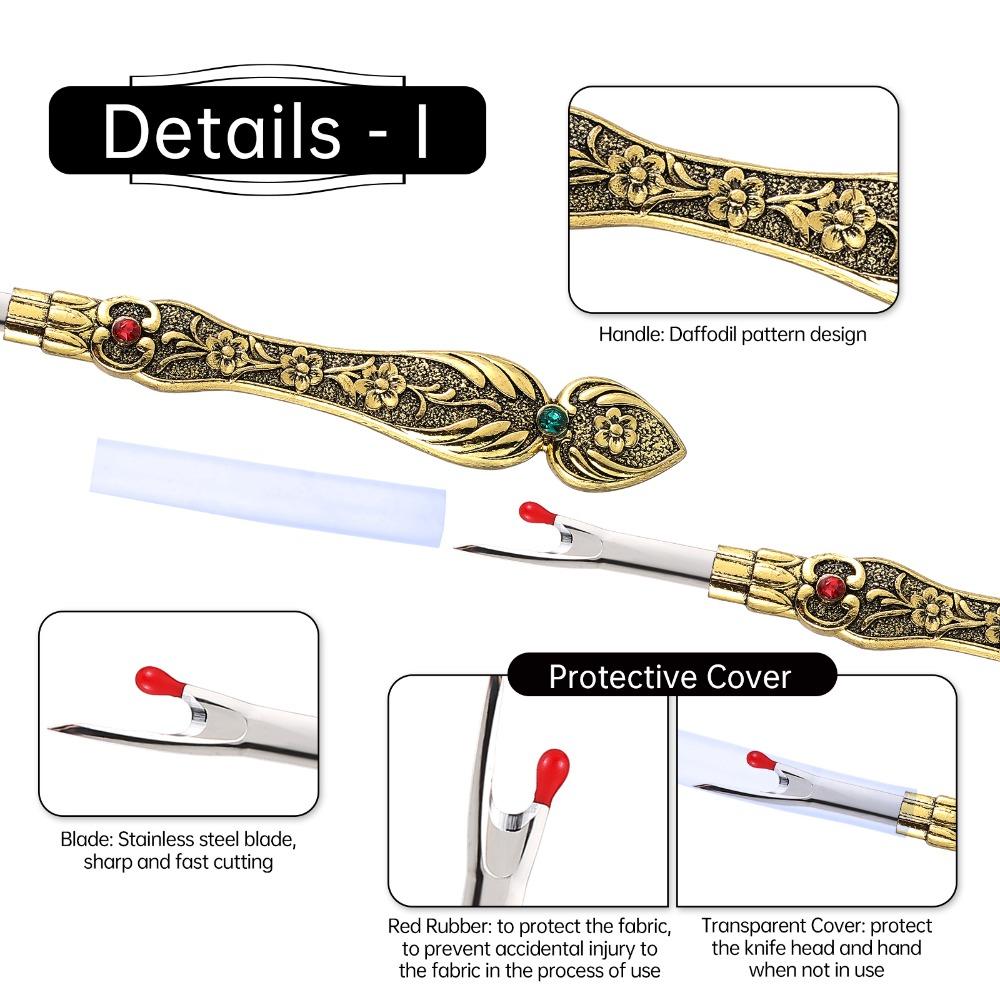 2pcs Metal Stitch Ripper European Vintage Thread Ripping Tool Handy Seam Ripper Set Sewing