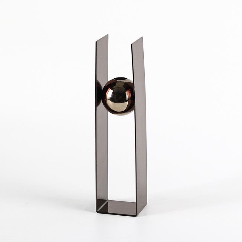 Modern Light Luxury Metal Vase for Dried Flowers, Home & Hotel Decor