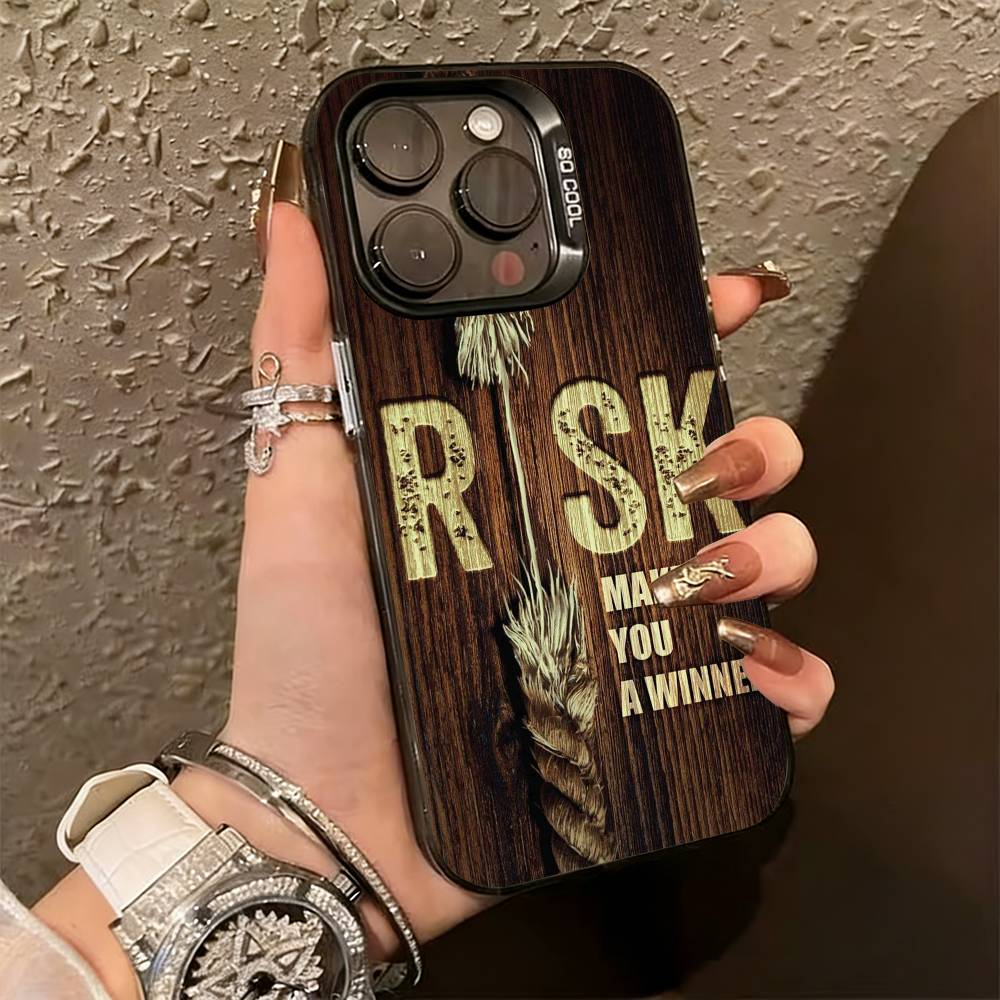 Day Trader Trading RISK RICH  Phone Case For iPhone 17,16,15,14,13,12,11 Plus,Pro Max,XS,Colorful Silver Black Cover