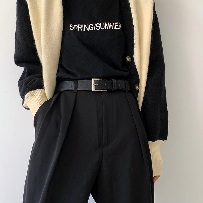 And Modern Chic Black Casual Belt For Young Men Fashionable Korean Design For Outfits All