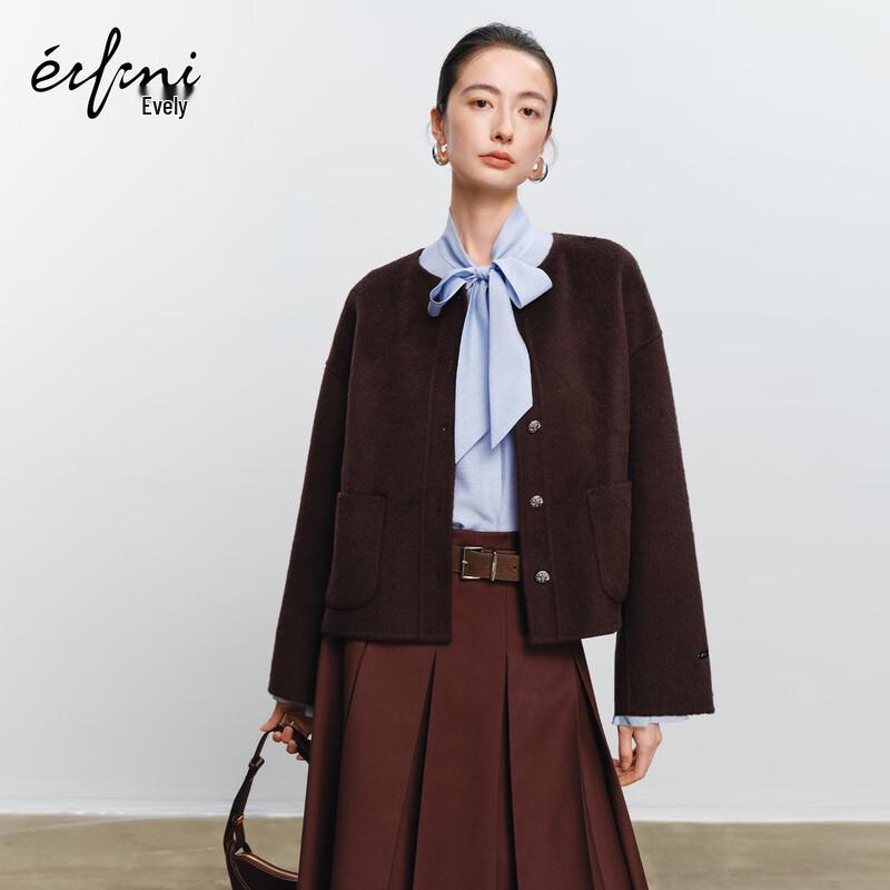 

Eifini Women s Stylish Short Wool Blend Coat L