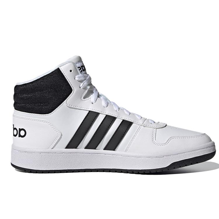 adidas Hoops 2.0 Mid 'White Black' (Unisex) Cloud White / Core Black / Core Black Skateboard Shoes FY8617