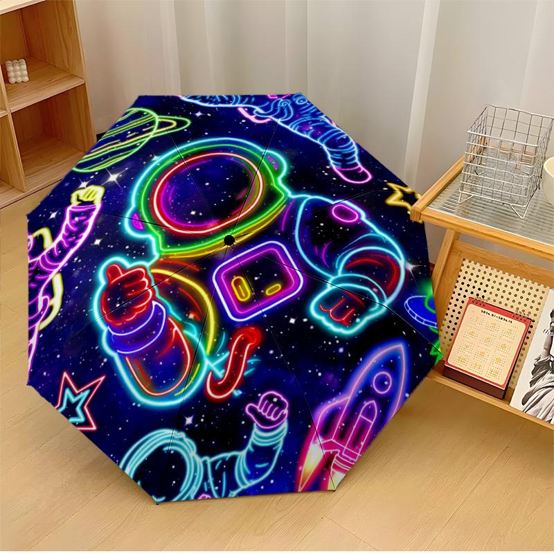 

Lion Astronaut in Space Printed umbrella windproof folding umbrella portable sun and rain umbrella suitable for gifting