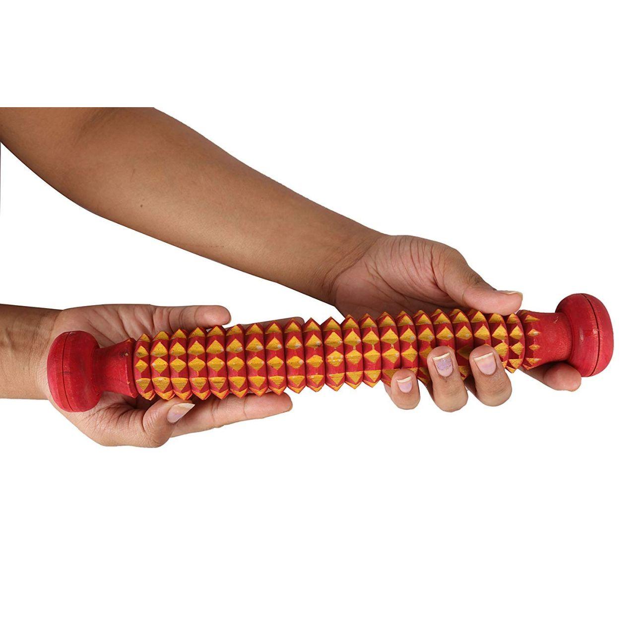 R A Products Ramdev Акупрессура Health Деревянный ручной роликовый массажер для — фото 3