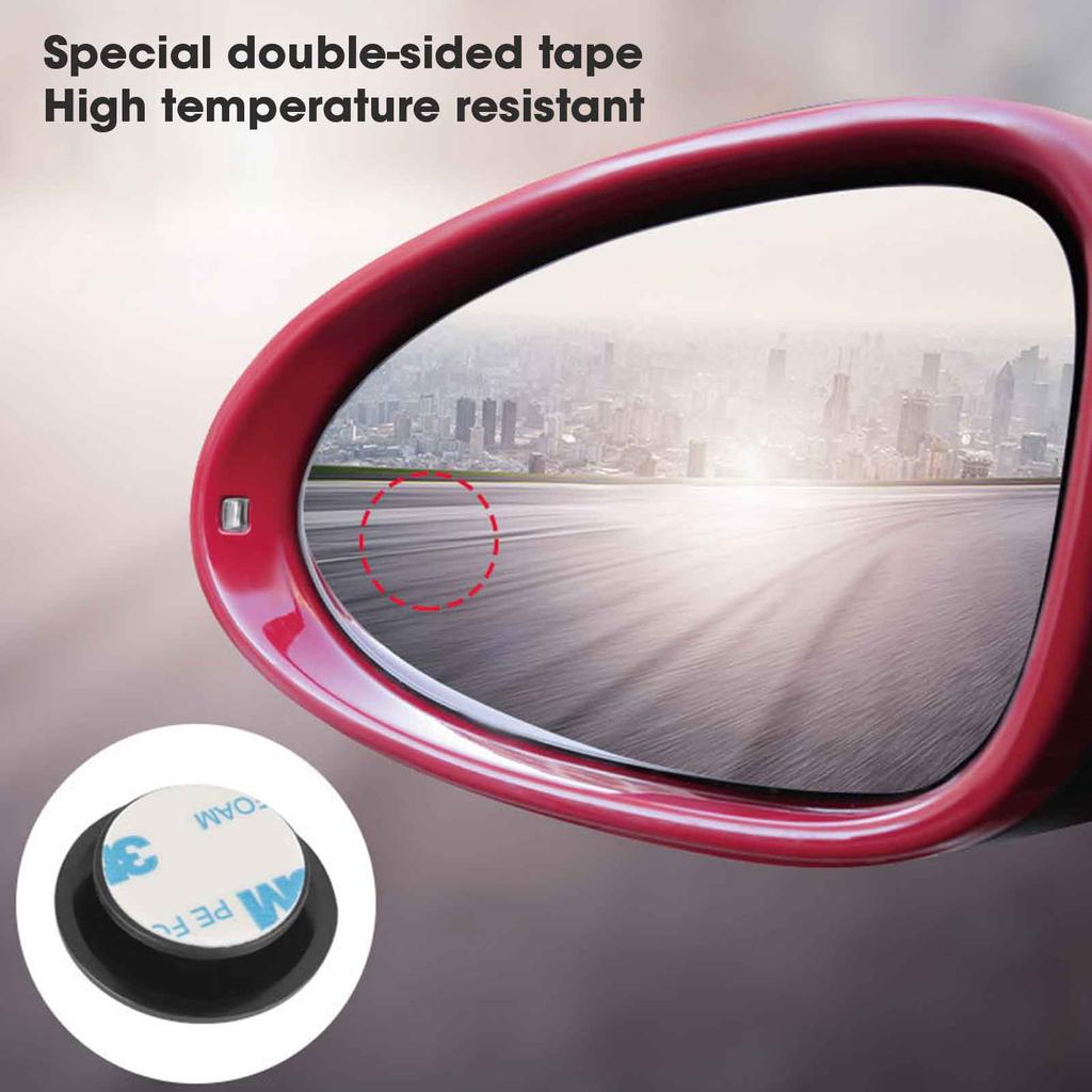 2Pcs Round Frame Convex Blind Spot Mirror Safety Driving Wide-angle 360 Degree Adjustable Clear Rearview Mirror Car Accessories