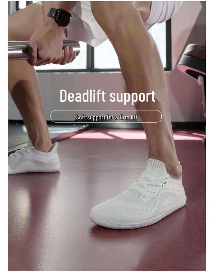 New Unisex Plus Size Flyknit Wide Toe Barefoot Hiking Sneakers - Breathable, Non-slip, Flat Bottom.