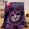 1PC wonderland Smile Cat Flannel Blanket Gift, Suitable for Both Men And Women, Soft Ideal for Beds And Sofa, Birthday Or Christmas Gift