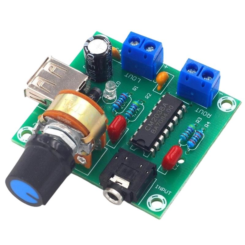 PM2038 5Wx2 Auditory Amplifier Board with USB Power Supply Circuit for DIY Projects and Clear Sound Output