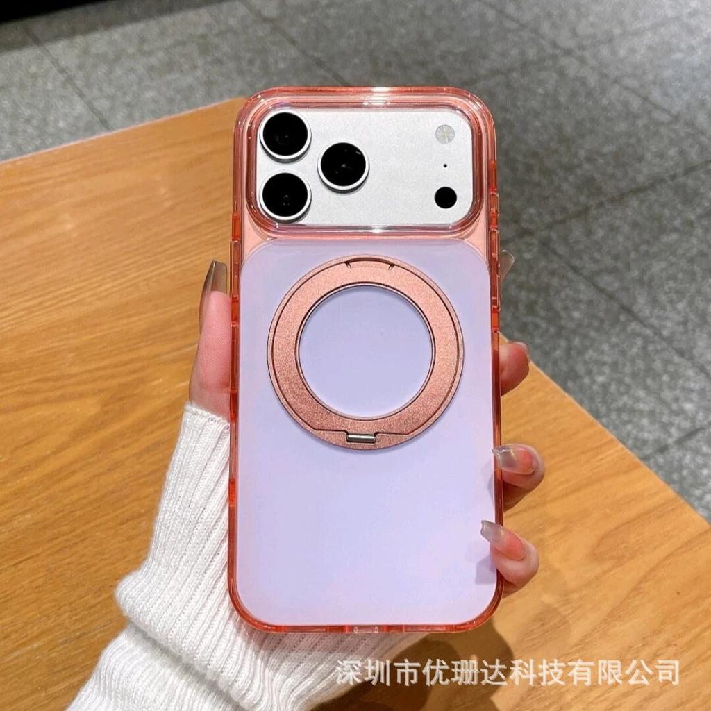 Applicable To iPhone11Promax Colorful Rotating Magnetic Suction Bracket Mobile Phone Case Apple 11 Matte Protective Case