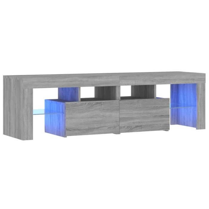 VidaXL TV Stand with LED Lights Sonoma Grey 140x36.5x40 Cm, TV Stand, Media Cabinet, Hi-Fi Cabinet, TV Unit, Unit 822642