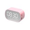 Digital Mirror Surface Alarm Clock With Bt Speaker Fm Radio Dual Alarms Electronic Desktop Clock Rechargeable Portable Player
