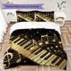 Dynamic Music Melody Pattern Bedding uilt Set uilt Cover Pillowcase Home Decoration Birthday Gift (1 * duvet cover + 2 * pillowcase without core)