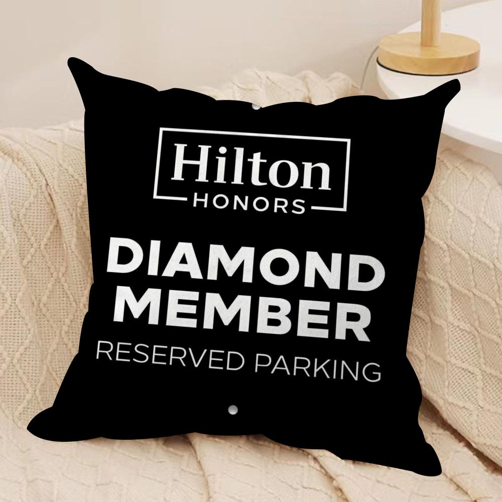 

Luxury HHiltonS Design Cushion Cover Silky Short Plush DoubleSided Printed Pillow Case for Sofa All Seasons Home Decor Gift 30x30cm