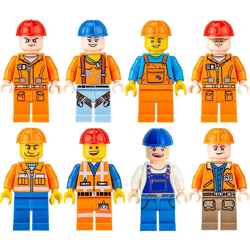 City Professional Engineer Firefighter Doll Building Block