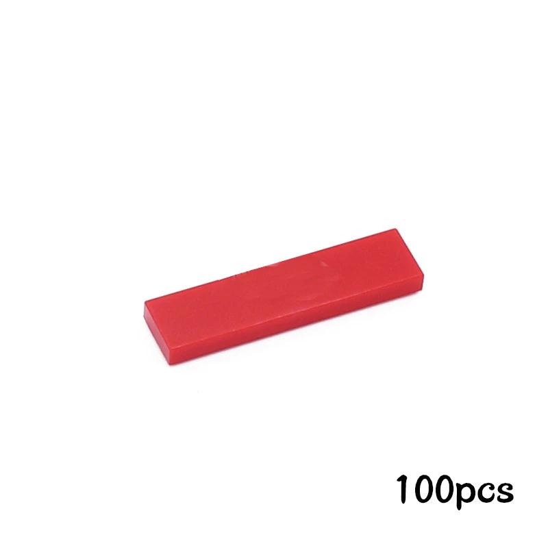 Non-Toxic 100Pcs Diy Building Blocks Thin Figure Bricks Smooth 1X4 Dots Educational Creative Toys For Children Size Compatible With 2431