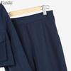 ZANZEA Women Long Sleeve Cardigan Blouse and Long Pants Casual Two Piece Suit Sets
