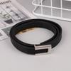 Women Thin Belt Black Gold Silver Metal Buckle Belt Pu Casual Leather Waist Belt Trouser Dress Decoration Waistband