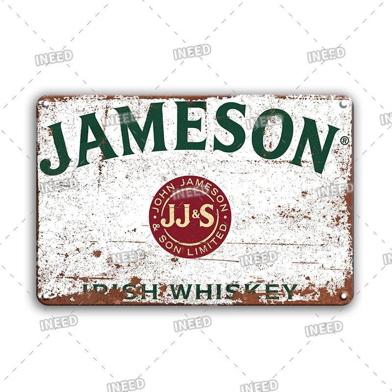 Tequila Whisky Tin Sign Metal Sign Dekoracyjny Vintage Plate Decor Retro Plakietka do Baru Pub Man Cave Club Room Home Wall Decor