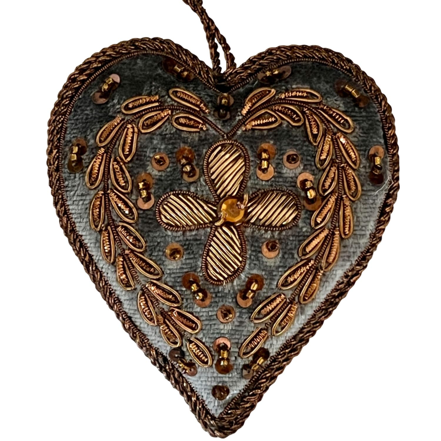 

Vivienne Handmade Christmas Ornament, Heart, Gray, 86008XO-GR сірий колір