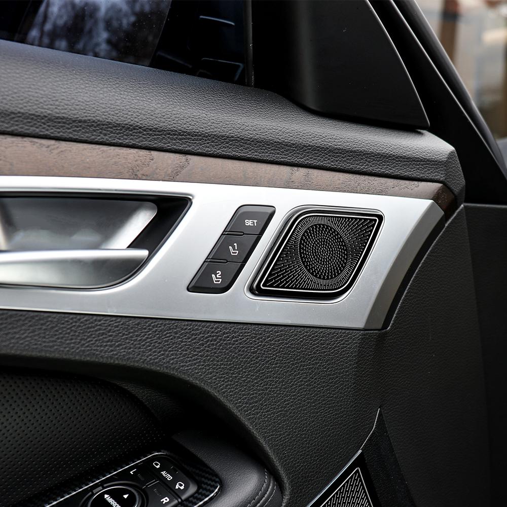 For Genesis G80 DH 2015-2020 Car Door Tweeter Speaker Stainless Steel Grille Decoration Cover Trim Interior Accessories